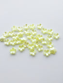 50 x Pearl Yellow Flower Beads, 11.5mm Acrylic Sakura Flowers (3680)