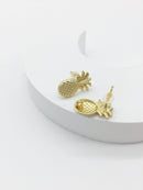 1 pair x 18K Gold Plated Pineapple Earring Posts with Loops (2712)