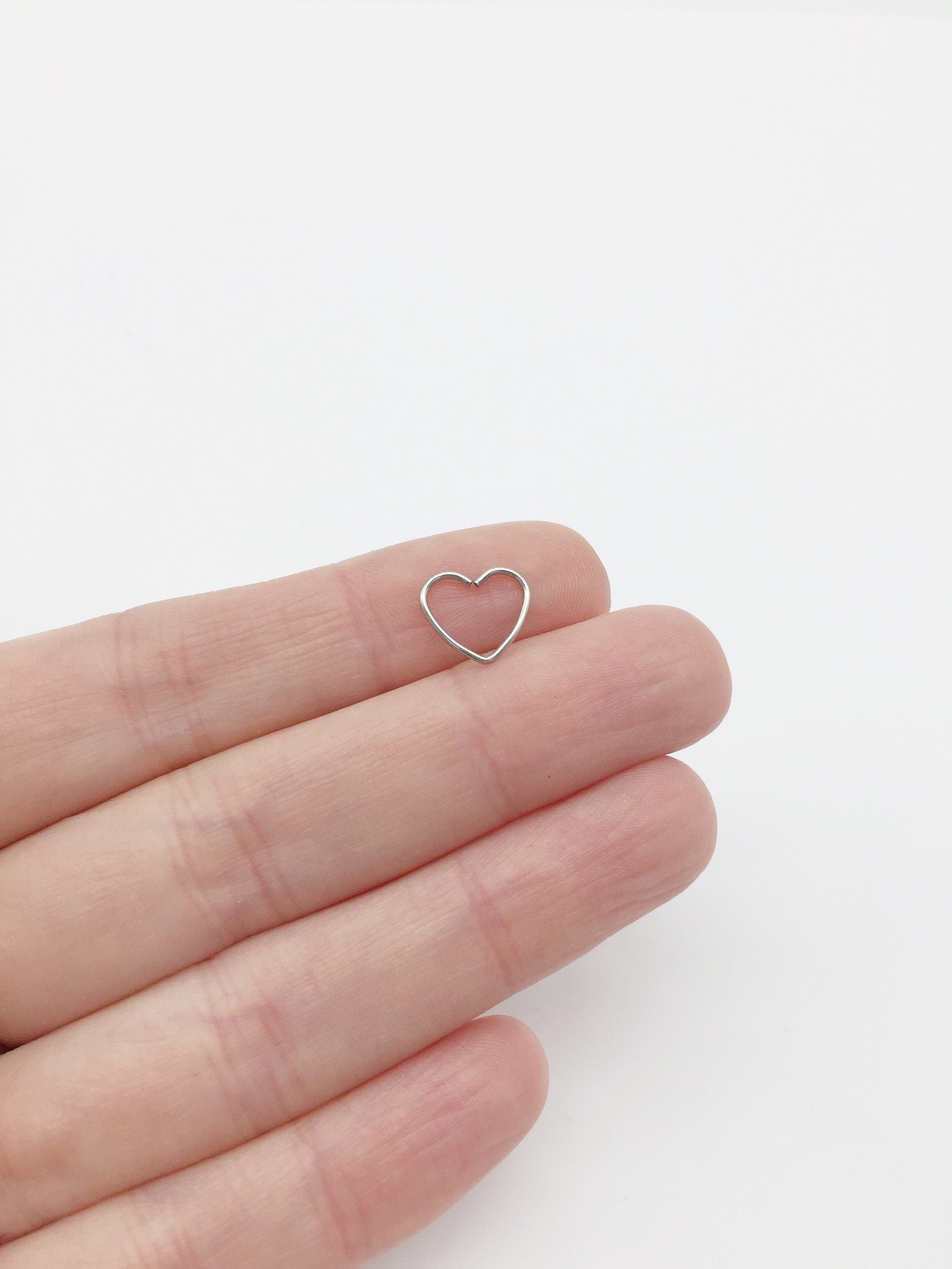 24 x Stainless Steel Openable Heart Connectors, 10x9mm (0267)