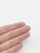 24 x Stainless Steel Openable Heart Connectors, 10x9mm (0267)