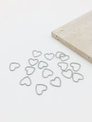 24 x Stainless Steel Openable Heart Connectors, 10x9mm (0267)