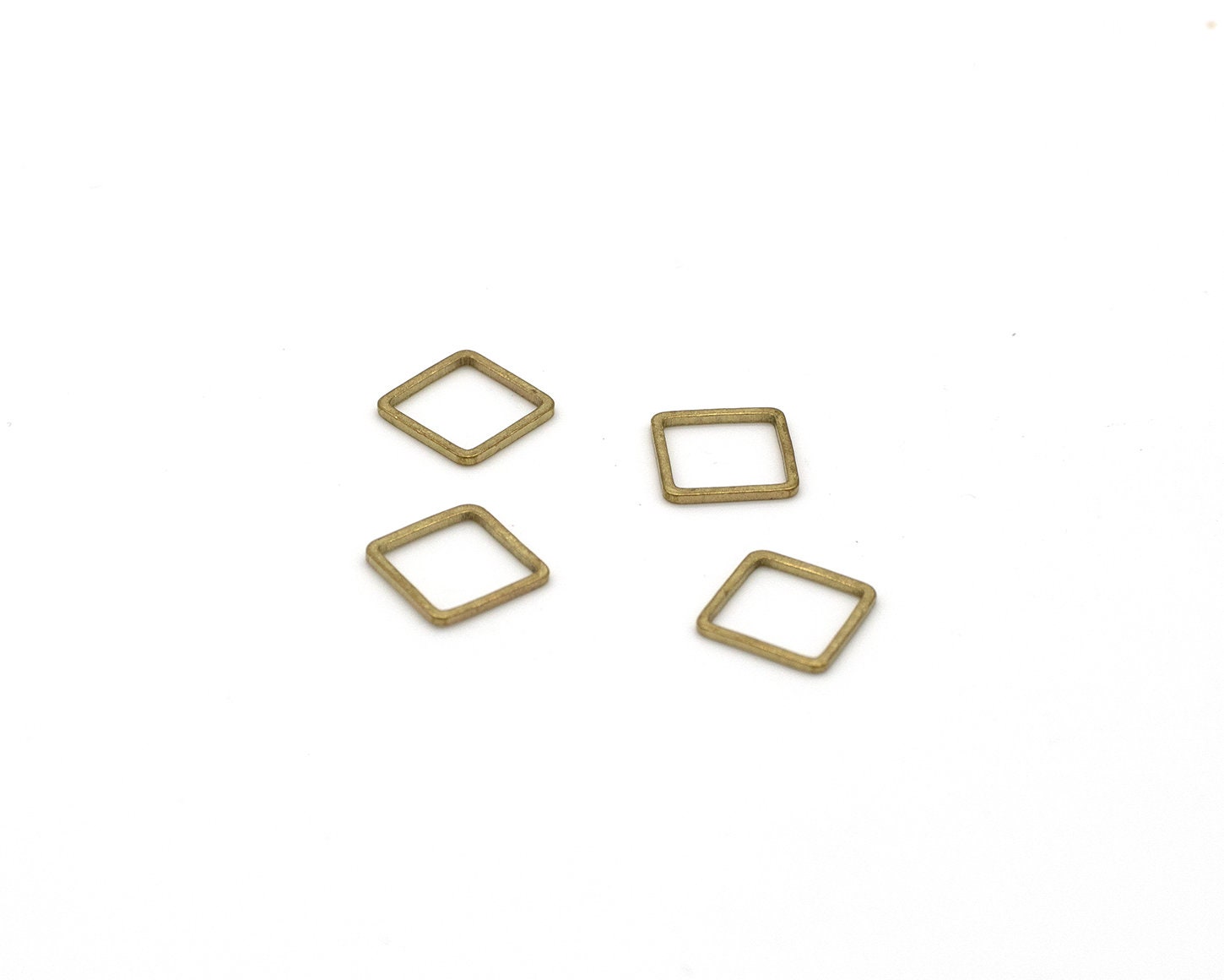 24 x Raw Brass Square Connectors, 10mm (C0670)