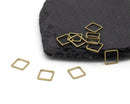 24 x Raw Brass Square Connectors, 10mm (C0670)