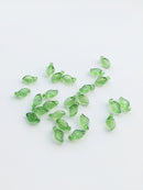 50 x Tiny Transparent Green Acrylic Leaf Beads, 5x10mm (3649)
