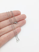 1 x Stainless Steel Cable Chain Necklace with Lobster Clasp, 14.6 inches Gold or Silver Colour