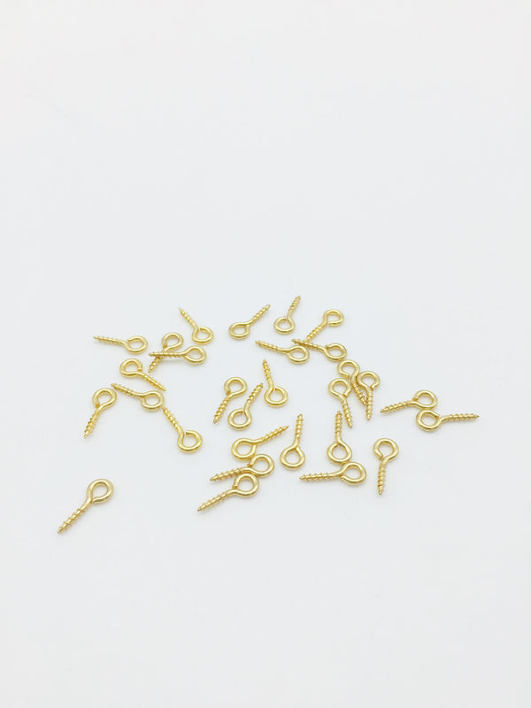 50 x Gold Plated Stainless Steel Screw Bails, 10x4mm (3897)
