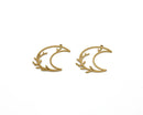 2 x Raw Brass Crescent Moon Charms, 31x22mm (C0667)