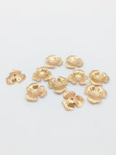 10 x Champagne Gold Three Petal Flower Beads, 16mm