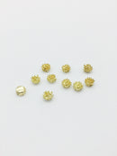 10 x Gold Solid Metal Flower Stamen Cabochons, 6mm (0302)