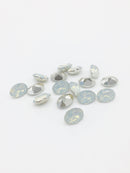 12 x 10x14mm White Opal Oval Cut Rhinestones, Foiled Back (3714)