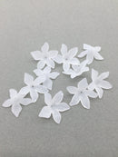 10 x Frosted White Flower Beads, 26-27mm Lucite Flowers