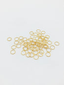 50 x 18K Gold Plated Round Jump Rings, 6x0.7mm (3349)