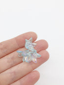 20 x Light Turquoise Blue Acrylic Flower Beads, 15x17mm