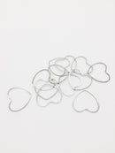 12 x Platinum Heart Connectors, 24x26mm Silver Tone Heart Linking Ringss (3588)