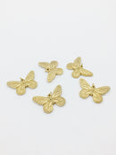 1 x Gold Plated Stainless Steel Butterfly Pendant, 21x30mm Butterfly Charm (0387)