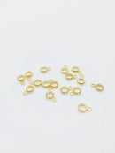 10 x Tiny 18K Gold Plated Stainless Steel Bail Beads, 9x6mm (SS057)